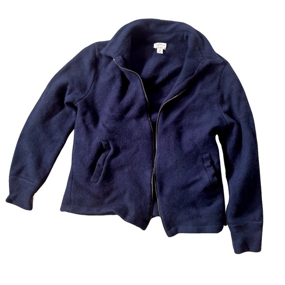 J. Crew Jackets & Blazers - Merino Wool J. Crew zip up Sweater| navy/ midnight blue| medium